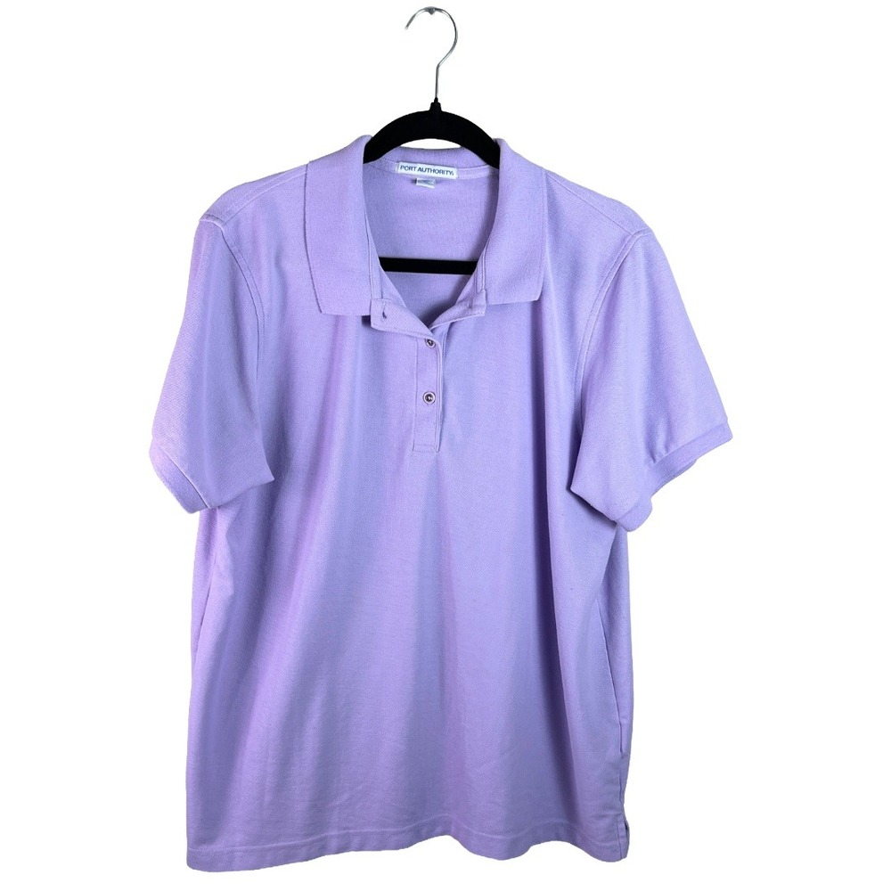Port Authority Polo Shirt 2010s Women's XL Lavender Preppy